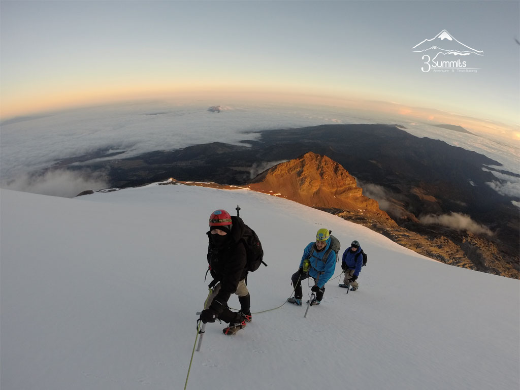 En el glaciar de Jamapa Pico de Orizaba